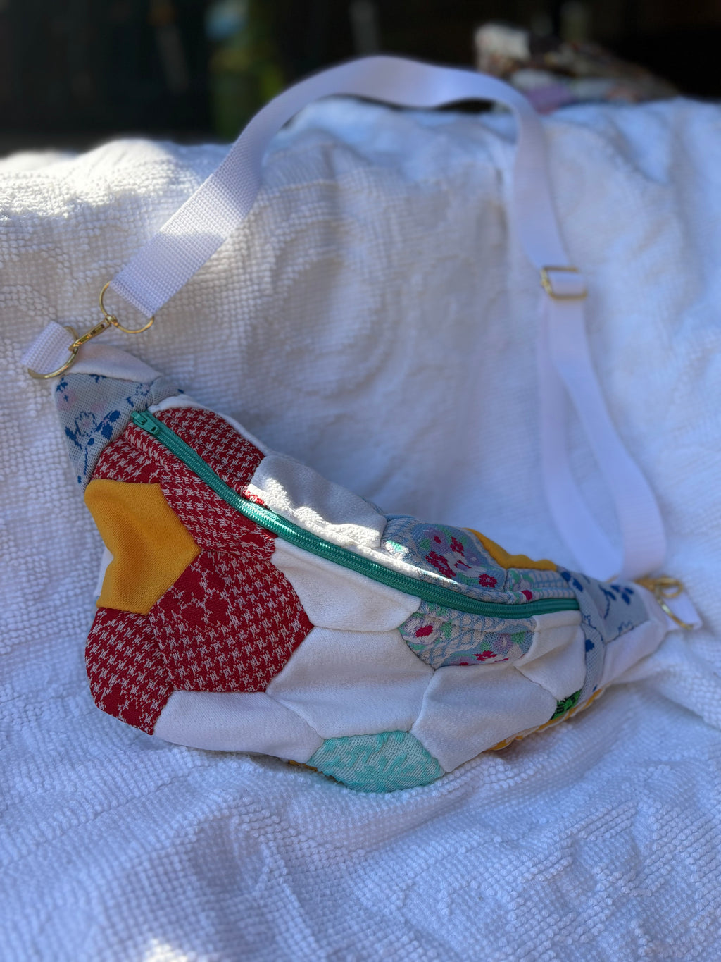 Quilted Grandmothers Flower Garden Bum Bag